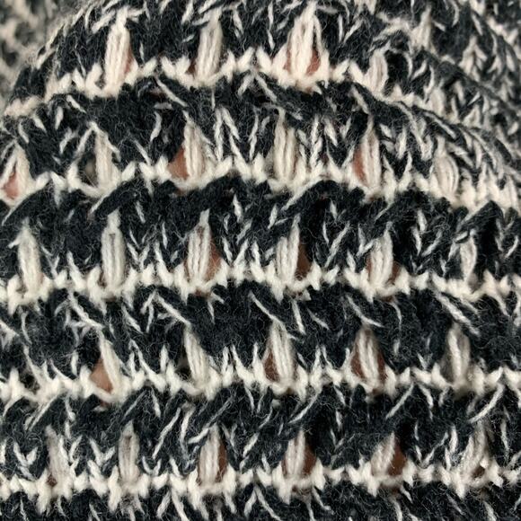 Vintage Black Cream Leather Trimmed 90s Sweater Medium - Picture 5 of 5